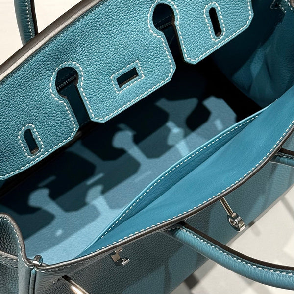 HM BIRKIN 25CM TEAL GREEN TOGO LEATHER SILVER HARDWARE 237510