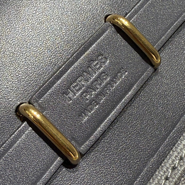 HM Mini Herbag Gold Buckle 20 Gray Canvas and Hunter Cowhide 243270