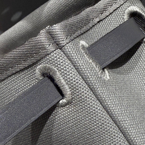 HM Mini Herbag Silver Buckle 20 Gray Canvas and Hunter Cowhide 243265