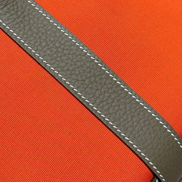 HM Garden Party 30cm Bag Etoupe Togo Orange Canvas