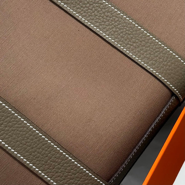 HM Garden Party 30cm Bag Etoupe Togo Chocolate Canvas