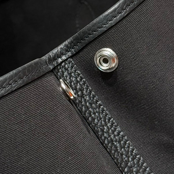 HM Garden Party 30cm Bag Black Togo Black Canvas
