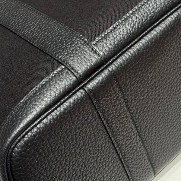 HM Garden Party 30cm Bag Black Togo Black Canvas