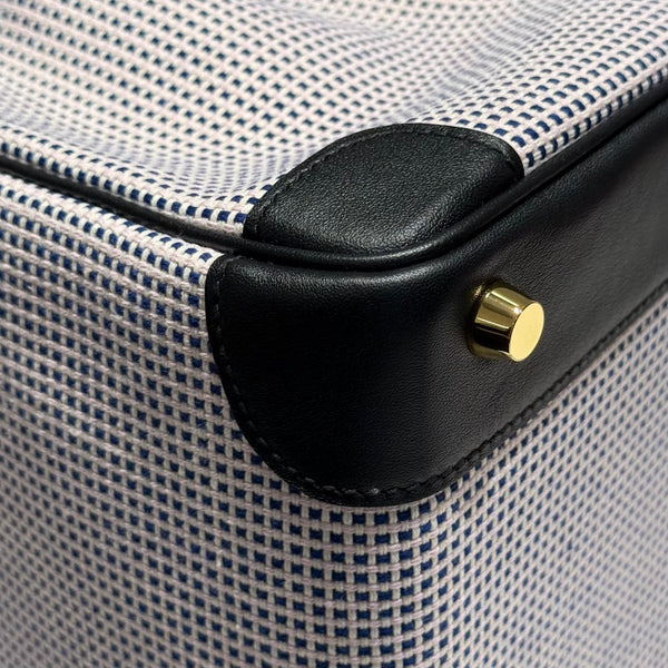 HM Birkin 30cm Black Swift Cowhide With Waffle Light Pink Canvas Fabric Ghw 249973