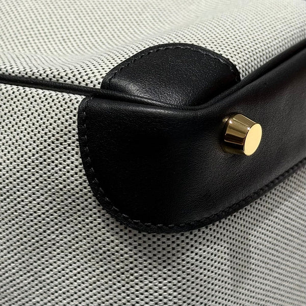 HM Birkin 30cm Black Swift Cowhide With Black White Checkered Canvas Fabric Ghw 249977