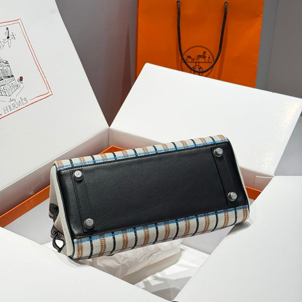 HM Shoulder Birkin 29cm Black Swift Cowhide Toile H Shw 249917