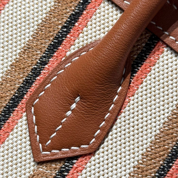 HM Shoulder Birkin 29cm Gold Brown Swift Cowhide Toile H Shw 249923