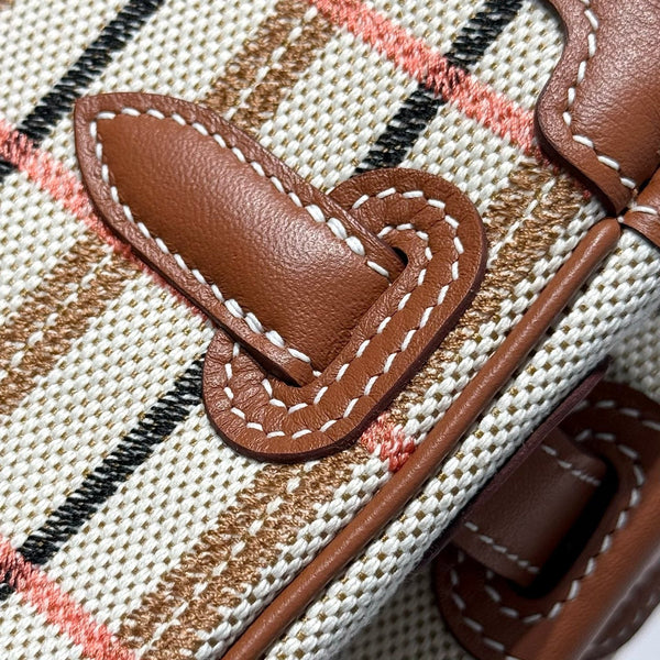 HM Shoulder Birkin 29cm Gold Brown Swift Cowhide Toile H Shw 249926