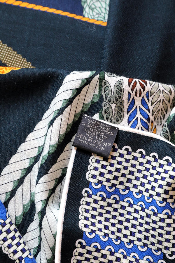 Dressage Tressage Scarf 140 CM Black Colorful Silk 404009