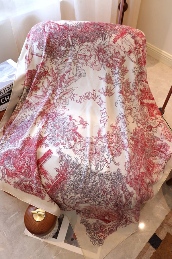 SCARF 140 IN ROSE PINK SILK