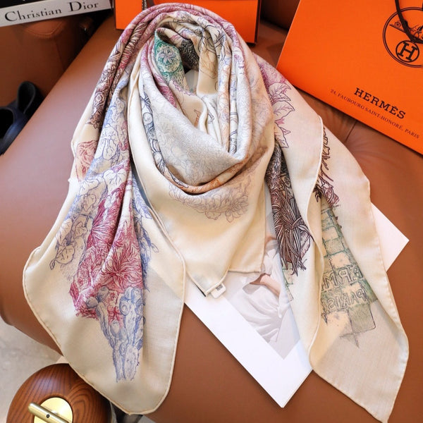 SCARF 140 IN COLORFUL SILK