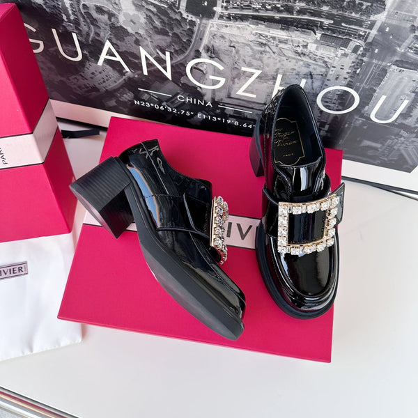 Diamond Loafers Viv Black Cowhide Patent Leather 184411