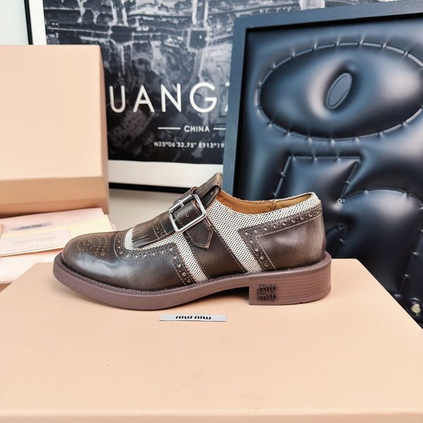 Church's X Miu Loafers Brown Black Calfskin