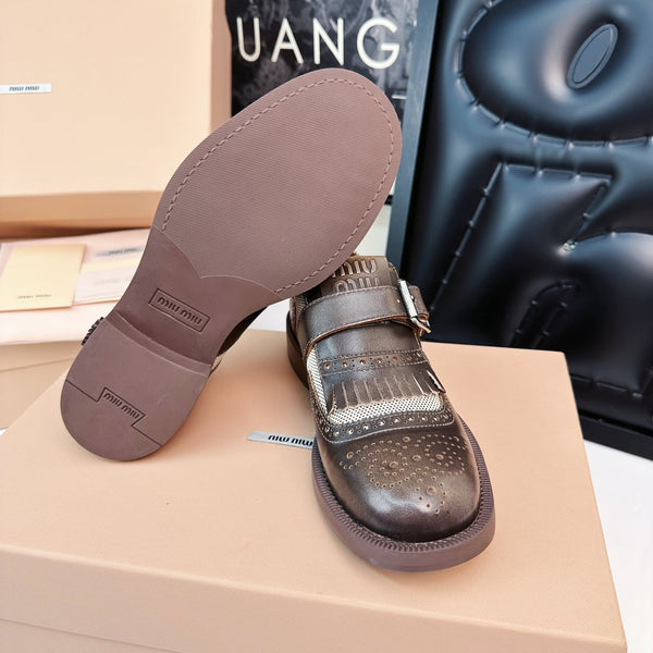 Church's X Miu Loafers Brown Black Calfskin