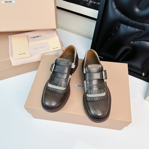 Church's X Miu Loafers Brown Black Calfskin