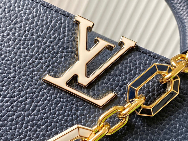 CAPUCINES BB 27CM BLU SCURO PELLE TAURILLON