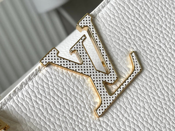 CAPUCINES BB 27 IN BIANCO TAURILLON ORO HARDWARE