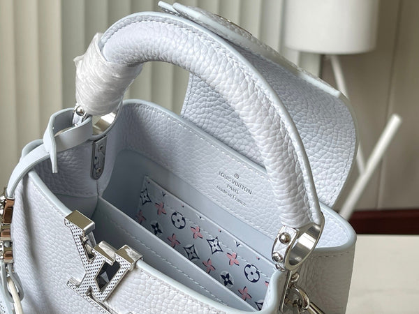 CAPUCINES MINI 21 IN GRIGIO CROMATO CON FERRAMENTA IN ARGENTO TAURILLON