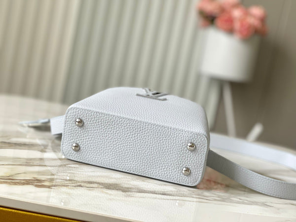 CAPUCINES MINI 21 IN GRIGIO CROMATO CON FERRAMENTA IN ARGENTO TAURILLON