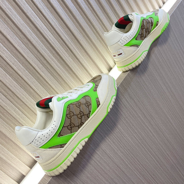 GG Retro Sneakers for Couples White Kelly Green