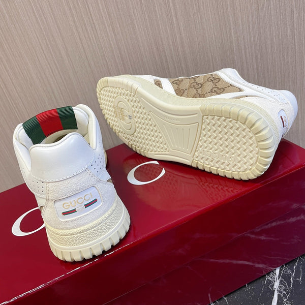 GG Retro Sneakers for Couples White Brown