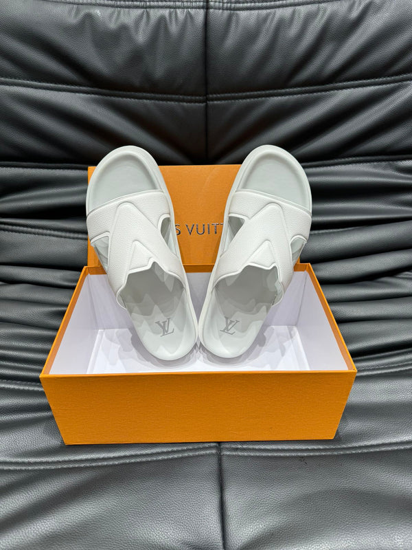 LV OASIS MULÉ IN PELLE DI VITELLO BIANCA