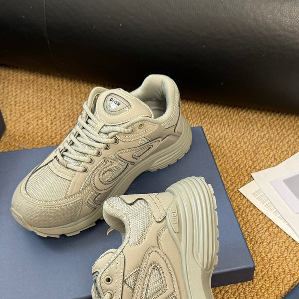 CD And Stone Island B30 Sneaker Light Beige Cowhide And Polyester Mesh Fabric