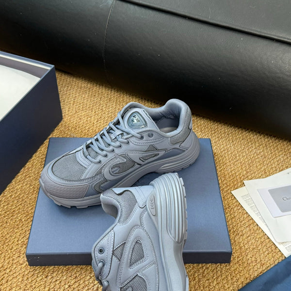 CD And Stone Island B30 Sneaker Blue Grey Cowhide And Polyester Mesh Fabric