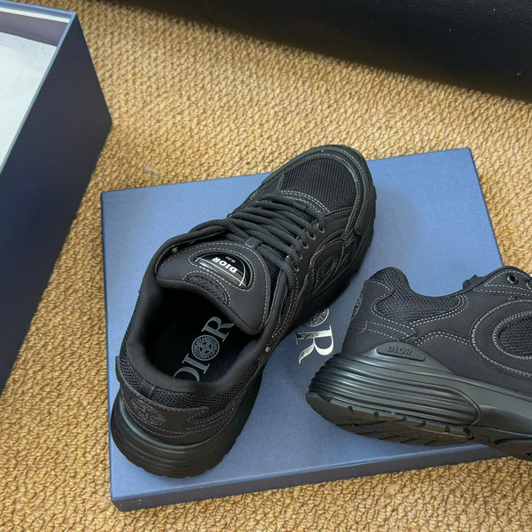 CD And Stone Island B30 Sneaker Black Cowhide And Polyester Mesh Fabric