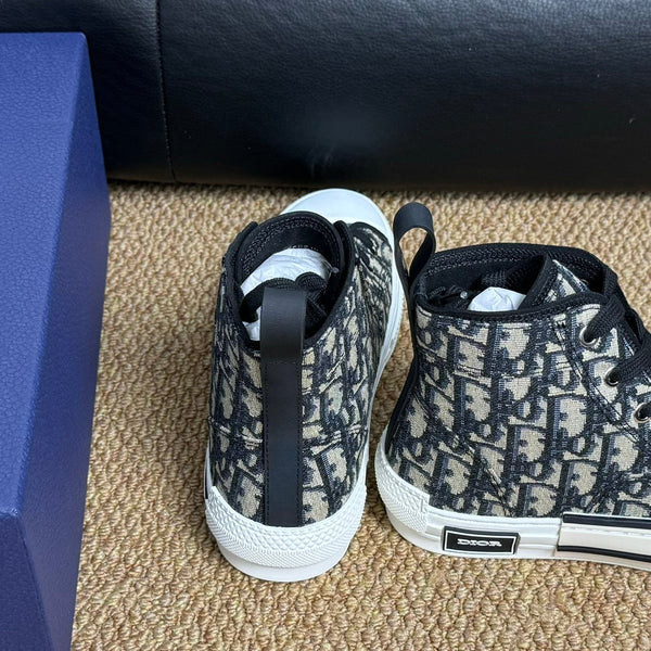 CD B23 High-Top Sneaker White Black Oblique Jacquard Fabric