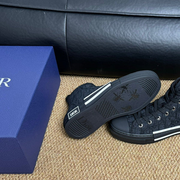 CD B23 High-Top Sneaker Black Oblique Jacquard Fabric