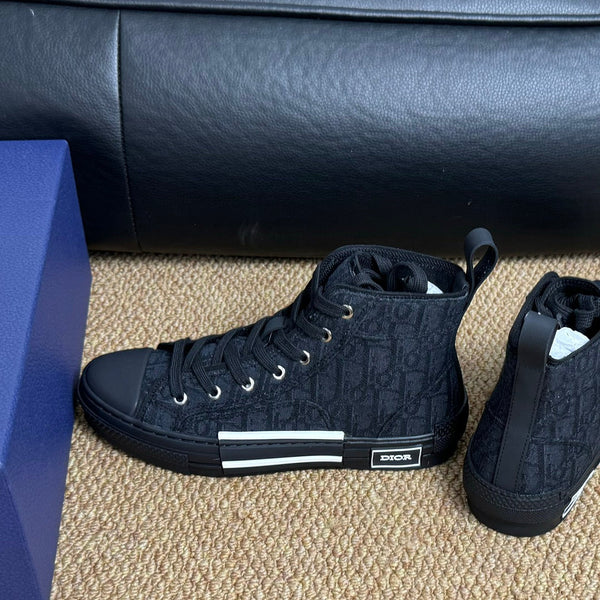 CD B23 High-Top Sneaker Black Oblique Jacquard Fabric