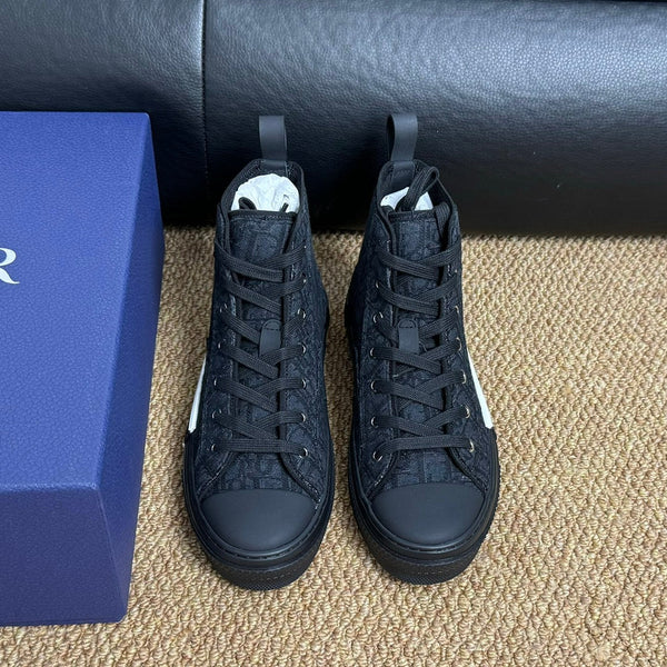 CD B23 High-Top Sneaker Black Oblique Jacquard Fabric
