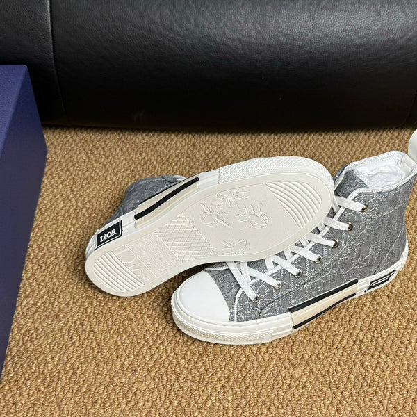 CD B23 High-Top Sneaker Grey Oblique Jacquard Fabric
