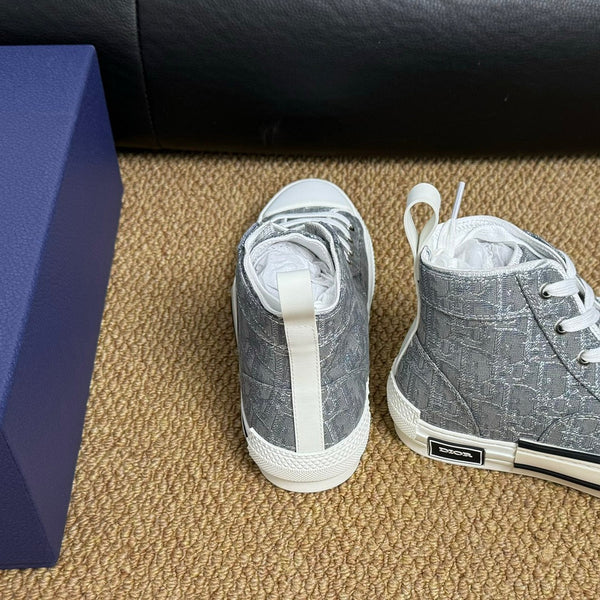 CD B23 High-Top Sneaker Grey Oblique Jacquard Fabric