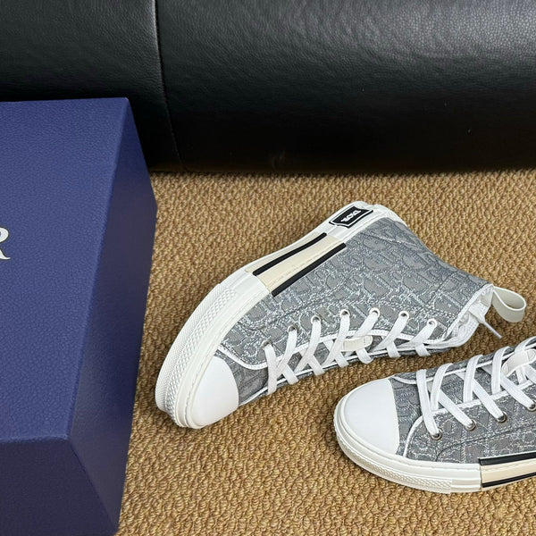 CD B23 High-Top Sneaker Grey Oblique Jacquard Fabric