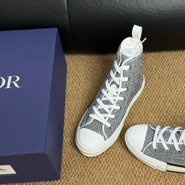 CD B23 High-Top Sneaker Grey Oblique Jacquard Fabric