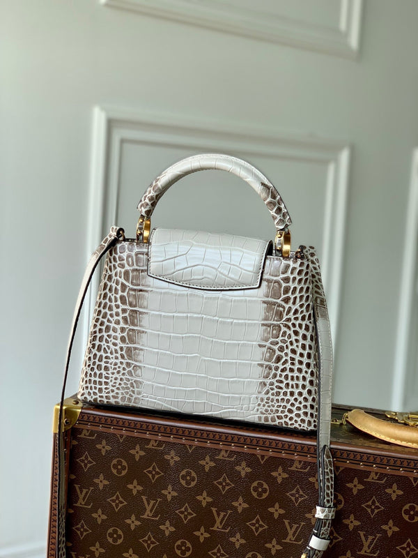 CAPUCINES BB 27 BIANCO GRIGIO TAURILLON ORO HARDWARE