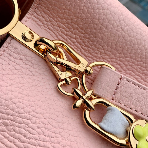 CAPUCINES MINI 21 PINK TAURILLON MOP GOLD HARDWARE