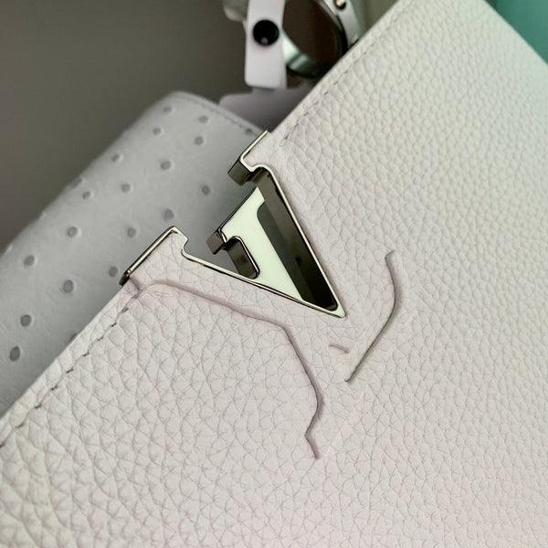 CAPUCINES MINI 21 WHITE TAURILLON SILVER HARDWARE