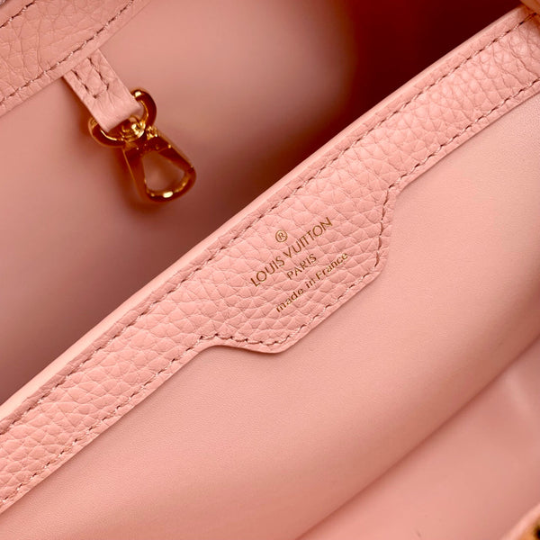 capucines mm 31.5 pelle taurillon rosa rose hardware dorato