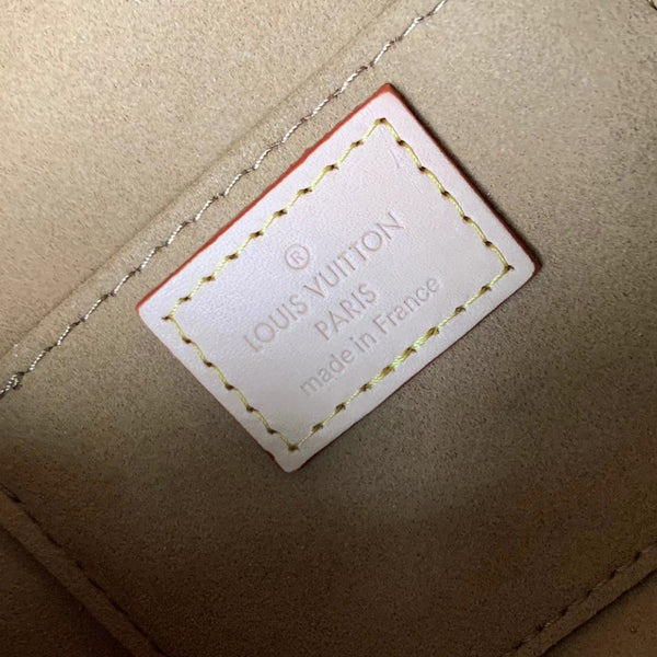 per ogni evenienza 13 cm tela monogramma nera pelle di vitello beige