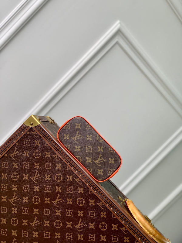 alma nano 18 monogram canvas pelle di vitello arancione