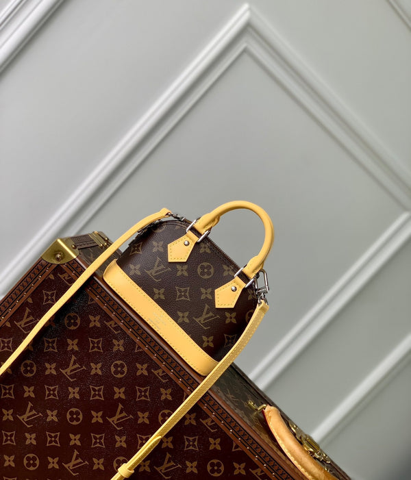 alma nano 18 monogram canvas vitello giallo