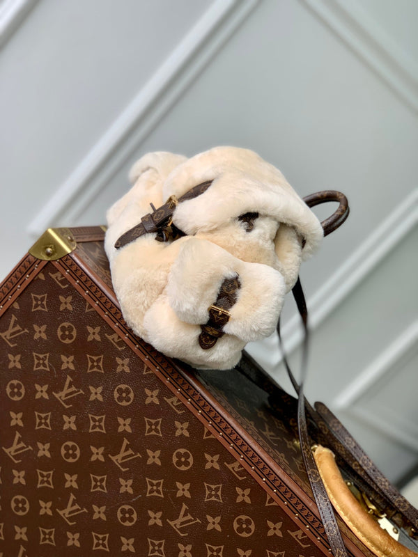Lv Nano Teddy 25 Brown Monogram Wool