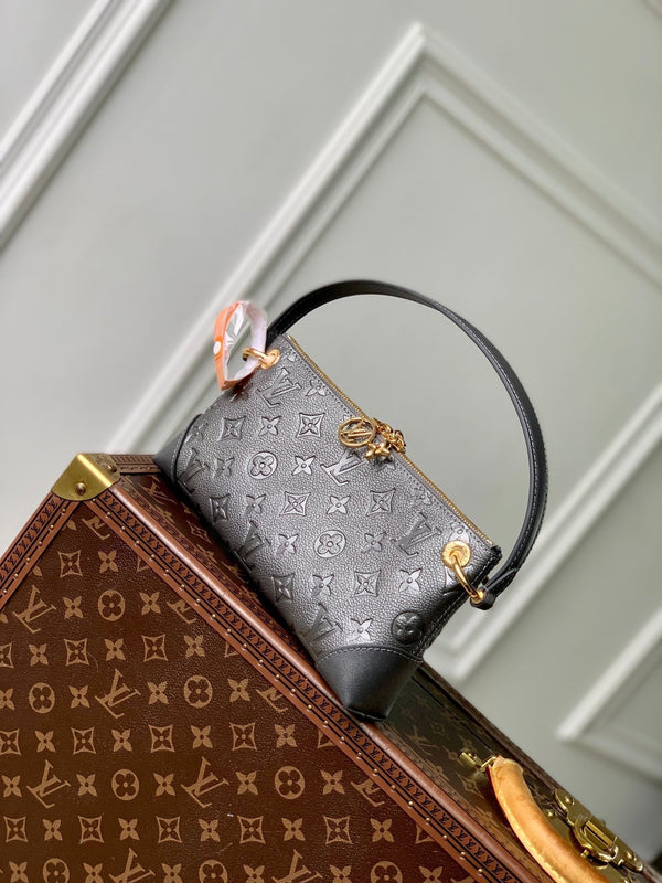 Lv Pochette Sevres 25.5 Black Leather Monogram Empreinte