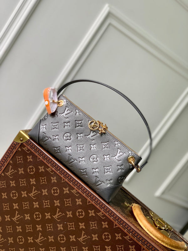 Lv Pochette Sevres 25.5 Black Leather Monogram Empreinte
