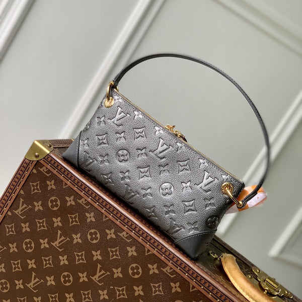 Lv Pochette Sevres 25.5 Black Leather Monogram Empreinte