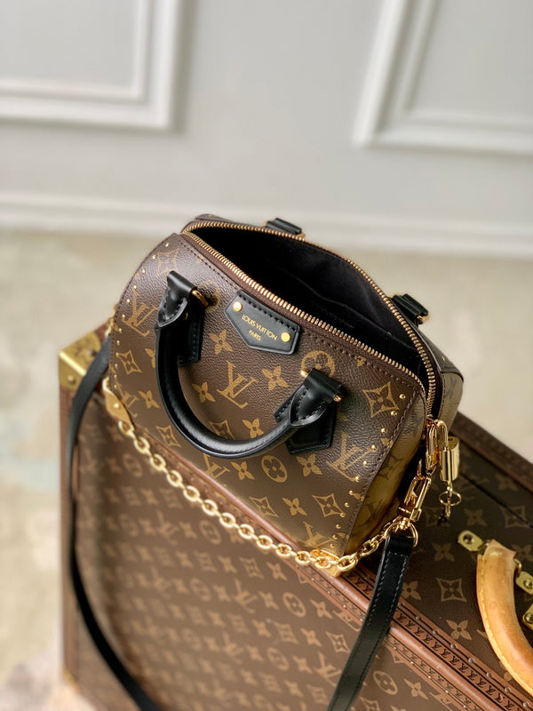 Lv Speedy Trunk 20 Black Brown Monogram