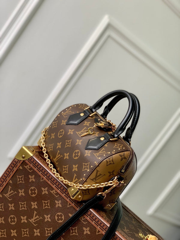 Lv Speedy Trunk 20 Black Brown Monogram